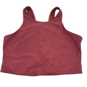 Outdoor Voices Womens Colorblock Crop Top Sports Bra Medium Berry Lime